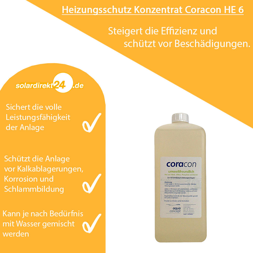 Coracon HE 6 Korrosionsschutz Konzentrat Heizungsschutz Korrosionsinhibitor HE6 Coracon HE 6 Korrosionsschutz Konzentrat Heizungsschutz Korrosionsinhibitor HE6