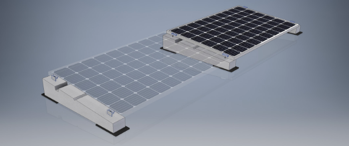 SUN BALLAST Flachdachmontage Unterkonstuktion PV Module 11° Neigung - 42kg