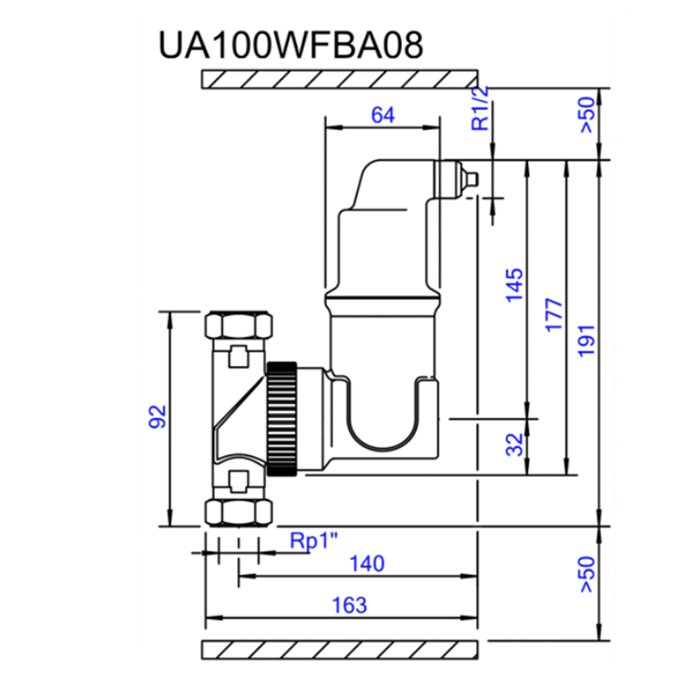 Luftabscheider SpiroVent Solar - Universal - AutoClose 1" Innengewinde 10 bar 180°