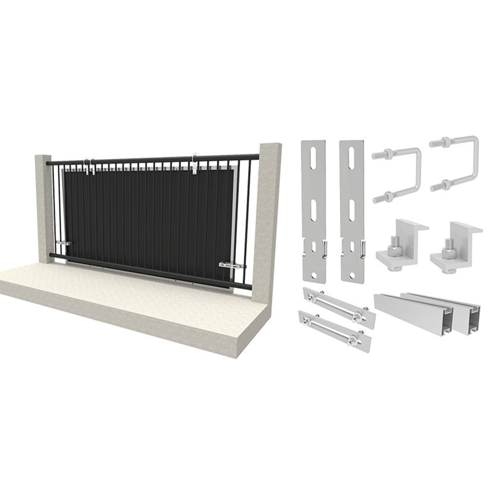 Balkon-Solarhalterung für Balkonkraftwerk 1 Modul (rechteckiger Handlauf) - 0% MwSt.