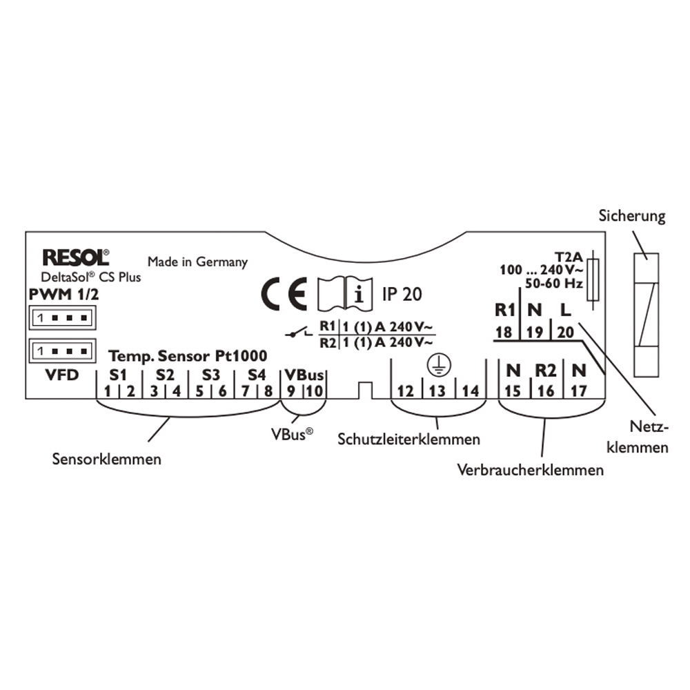 Solarsteuerung Resol DeltaSol CS Plus (ohne Fühler)