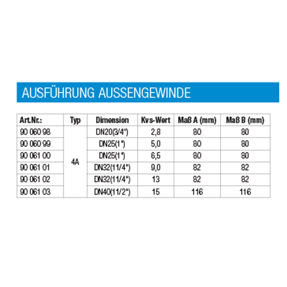 4-Wegemischer Easyflow AG DN20 3/4" KV2,8 Umschaltventil 4-Wege-Mischer Typ 4A