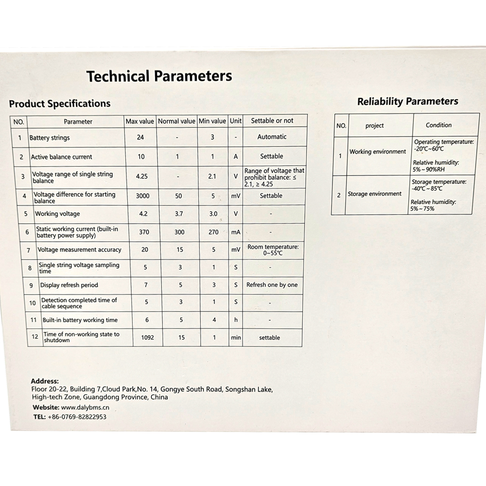 DALY BMS – Battery Management System für Lithium-Batterien 3S–24S mit 10A Active Balancer DALY BMS – Battery Management System für Lithium-Batterien 3S–24S mit 10A Active Balancer