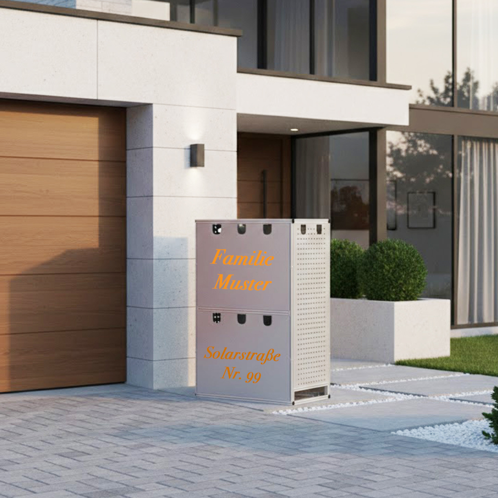 STI Wechselrichterunterstand Größe XL – Aluminium Schutzgehäuse für große Wechselrichter & Speicher, wetterfest, belüftet, individuell anpassbar