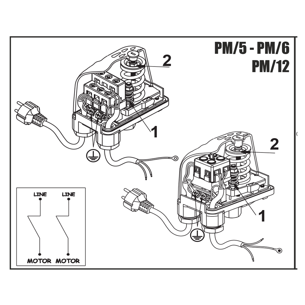 Mechanischer Druckschalter PM/12 Hauswasserwerk Pumpe Strömungswächter