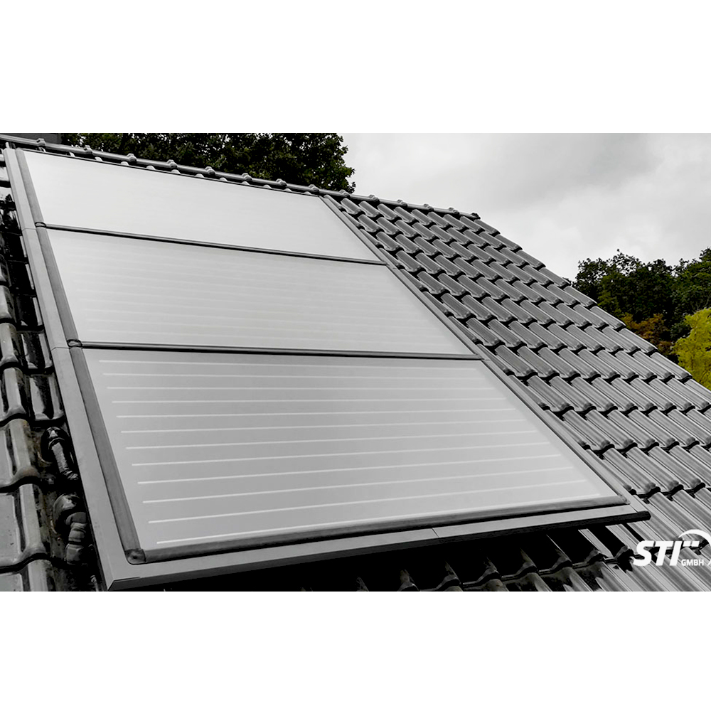 Aufdach Montageset für STI FKF 200 Horizontal-Flachkollektoren - einreihig mit Snap Cover Aufdach Montageset für STI FKF 200 Horizontal-Flachkollektoren - einreihig mit Snap Cover