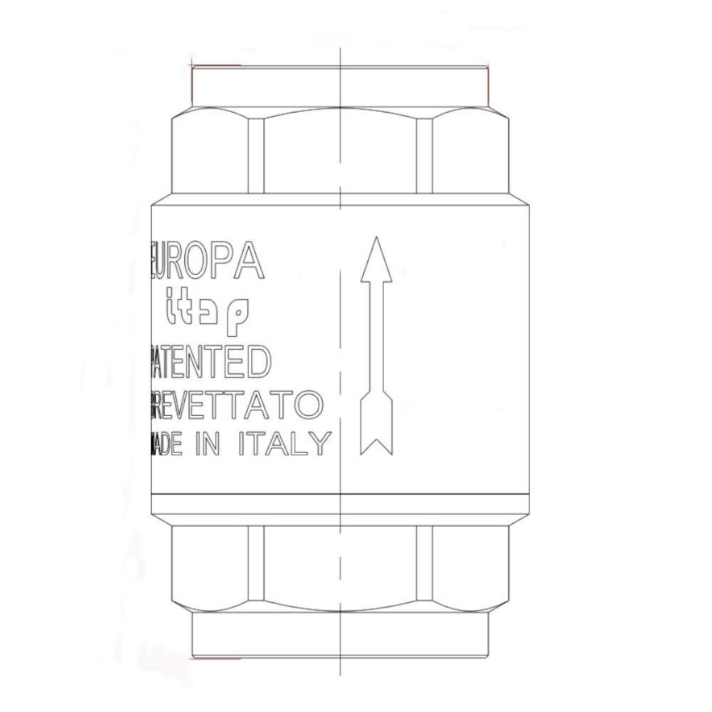 Rückschlagventil -Europa- 3/8" bis 2" Innengewinde Schwerkraftbremse