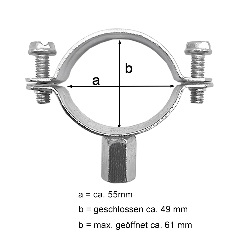 4er-Set Ovalschellen DN20 Montageset Aeororapid 48 - 54 mm Rohrschellen