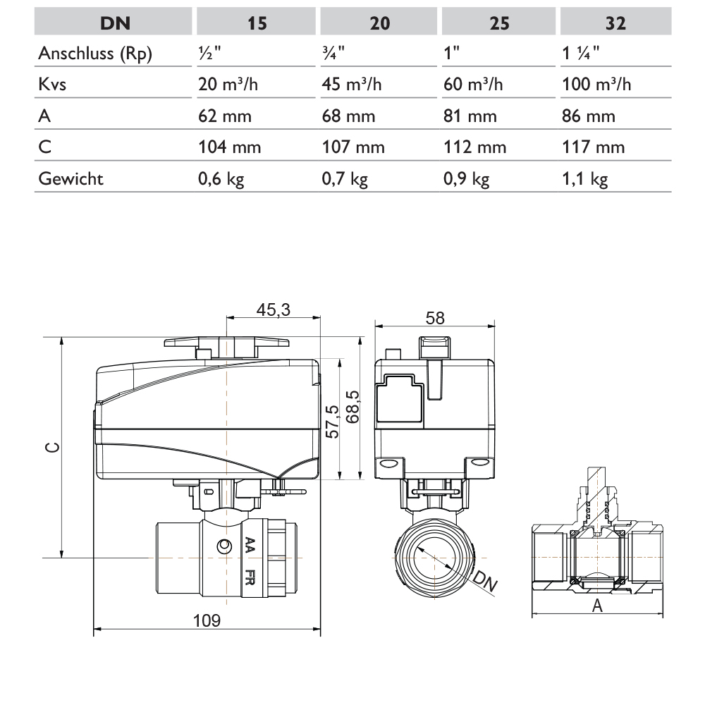 VA23-003 VA23 technische Zeichnung