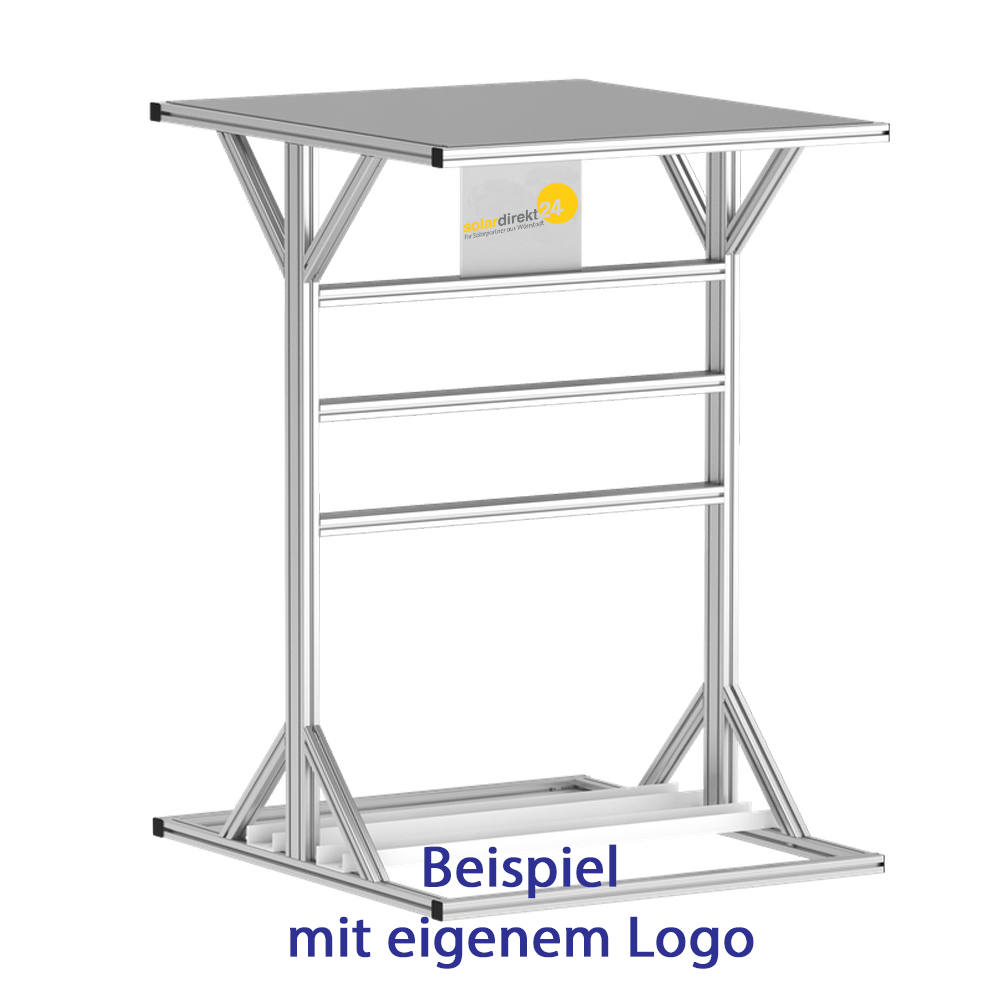 Wechselrichterunterstand DUO inkl. Betonsockel – Offene Aluminium-Schutzkonstruktion für zwei Wechselrichter, extrem stabil & wetterfest