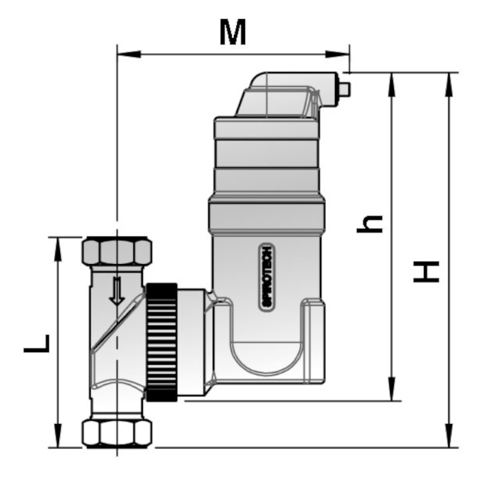 SpiroVent Mikroluftblasenabscheider RV2 für horizontalen / vertikalen / diagonalen Einbau