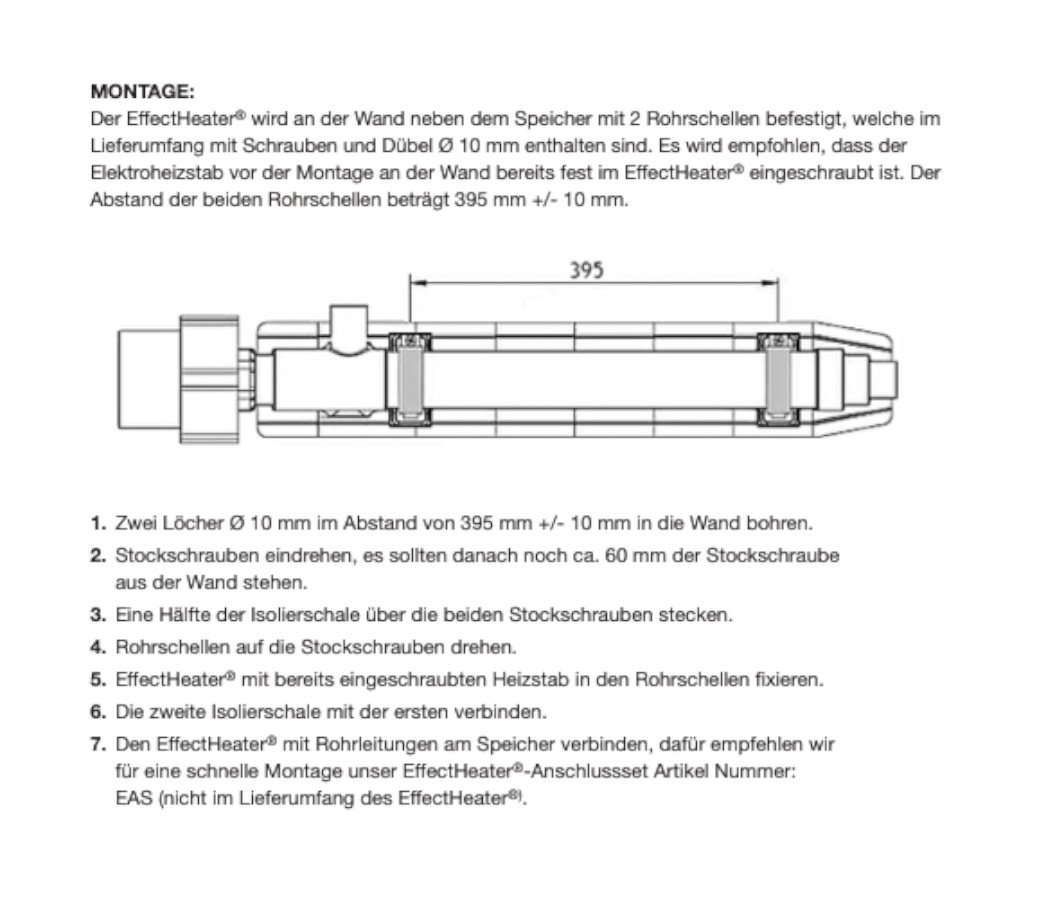 EffectHeater-AC + 19-teilig Anschluss-Set EAS  Heizstab Heizpatrone Speicher Solarthermie