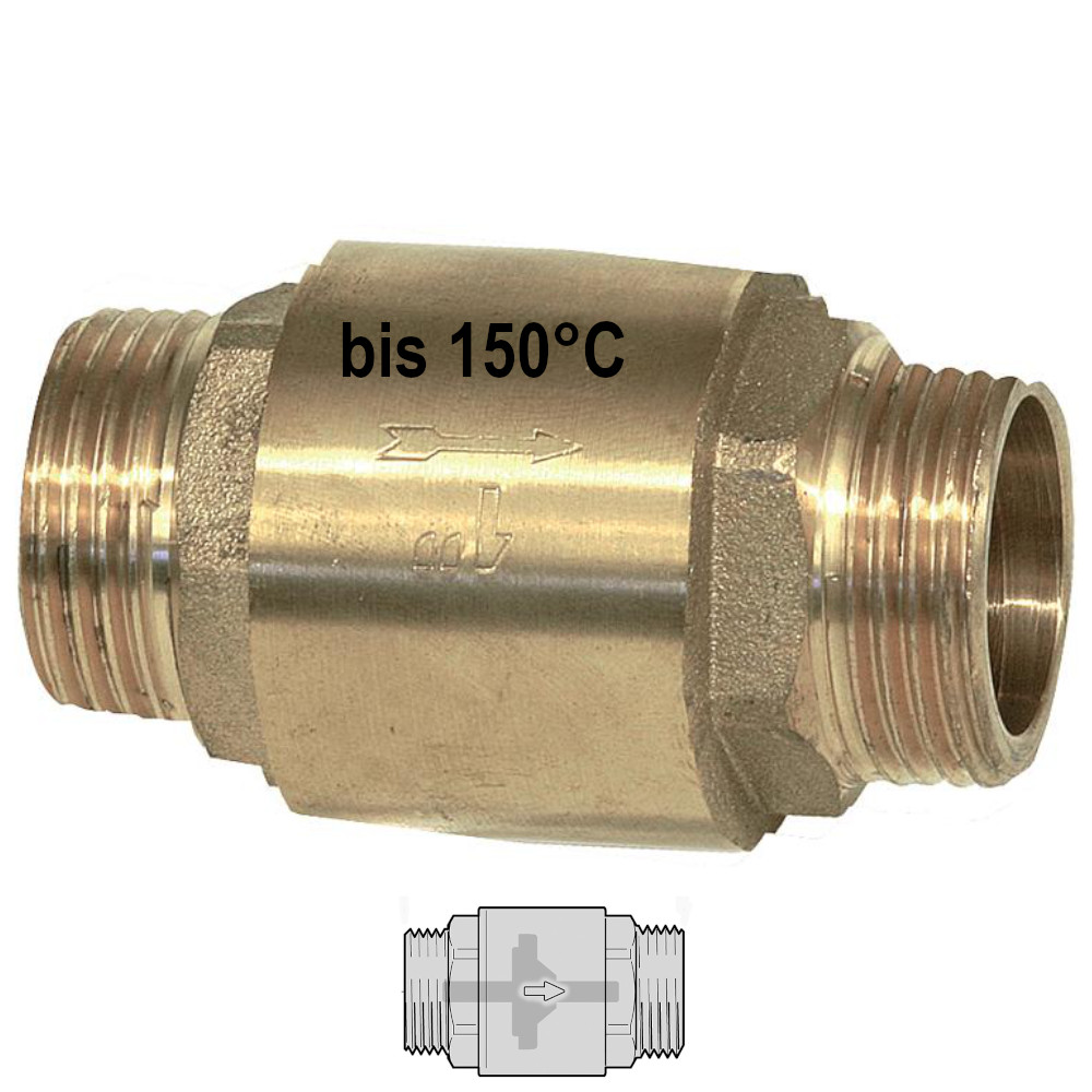 Solar Rückschlagventil bis 150°C 1/2" bis 1 1/4" AG Schwerkraftbremse