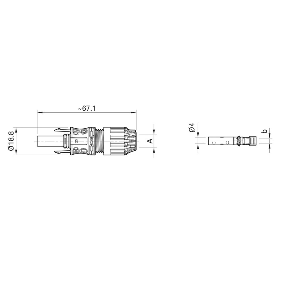 MC4-Evo2 PV-Steckverbinder Set – Stecker + Buchse für 4–6 mm² Solarkabel – 1500 V DC – 39 A – Crimpanschluss - 0% MwSt