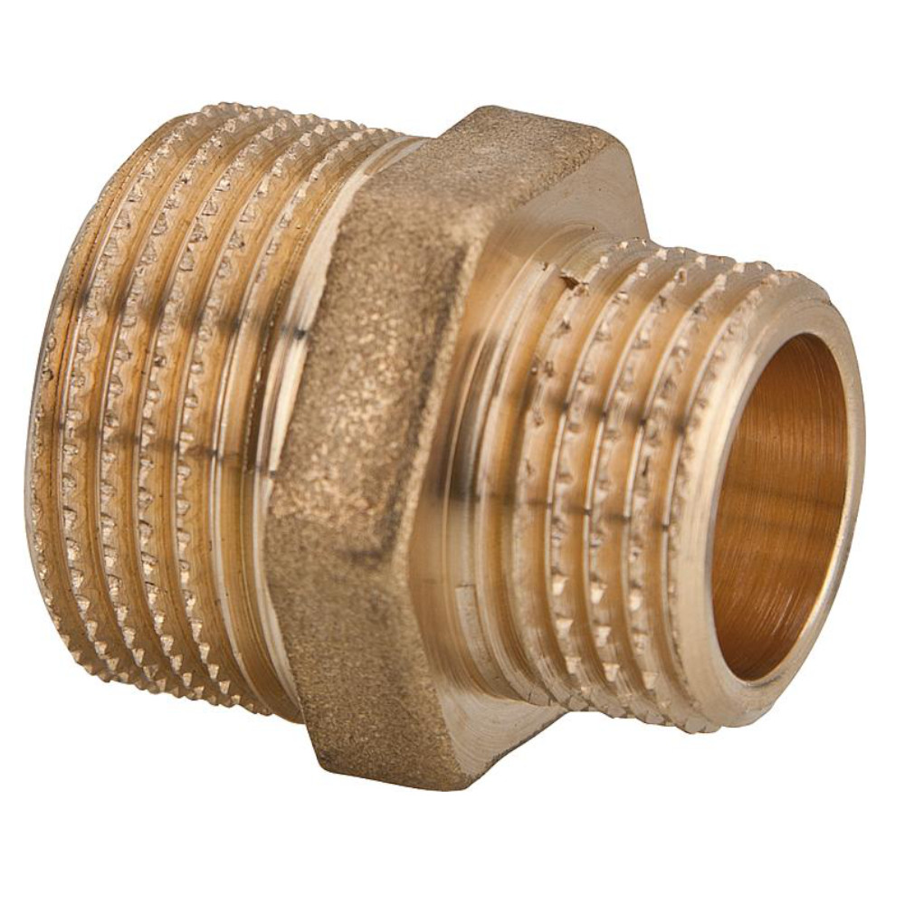 9008133-01 Messing Doppelnippel Reduziert 3/4" x 3/8"