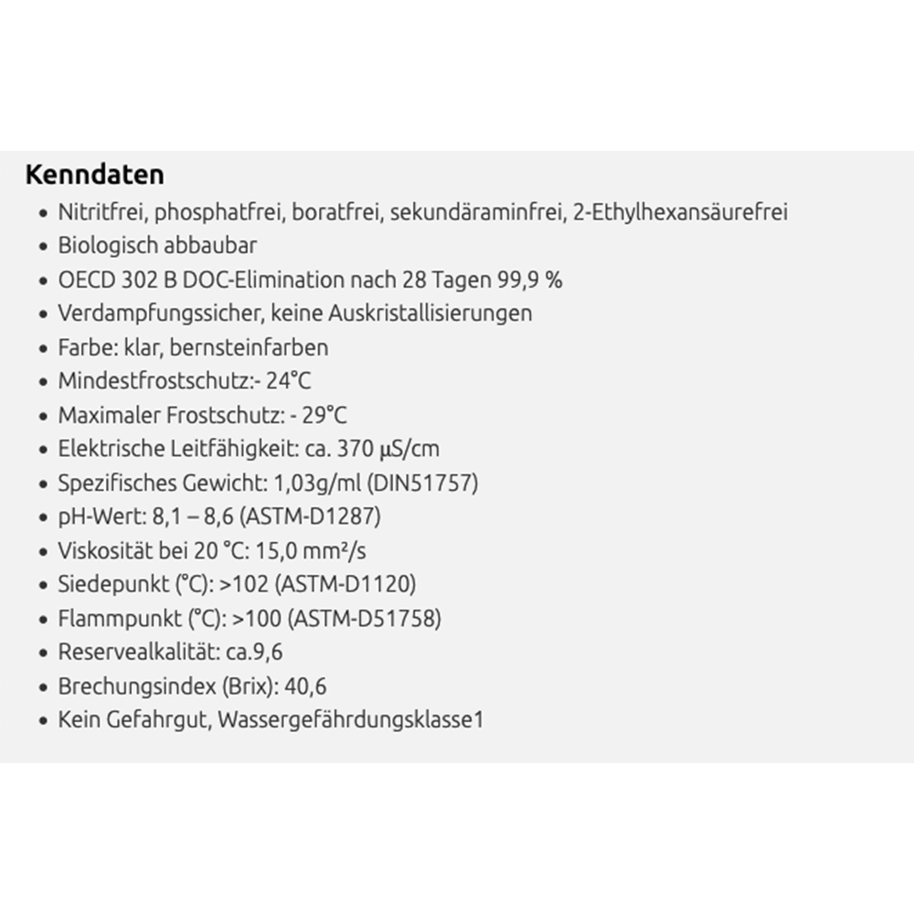 Hochtemperaturbeständige Solarflüssigkeit Coracon Sol 5HF bis -24°C