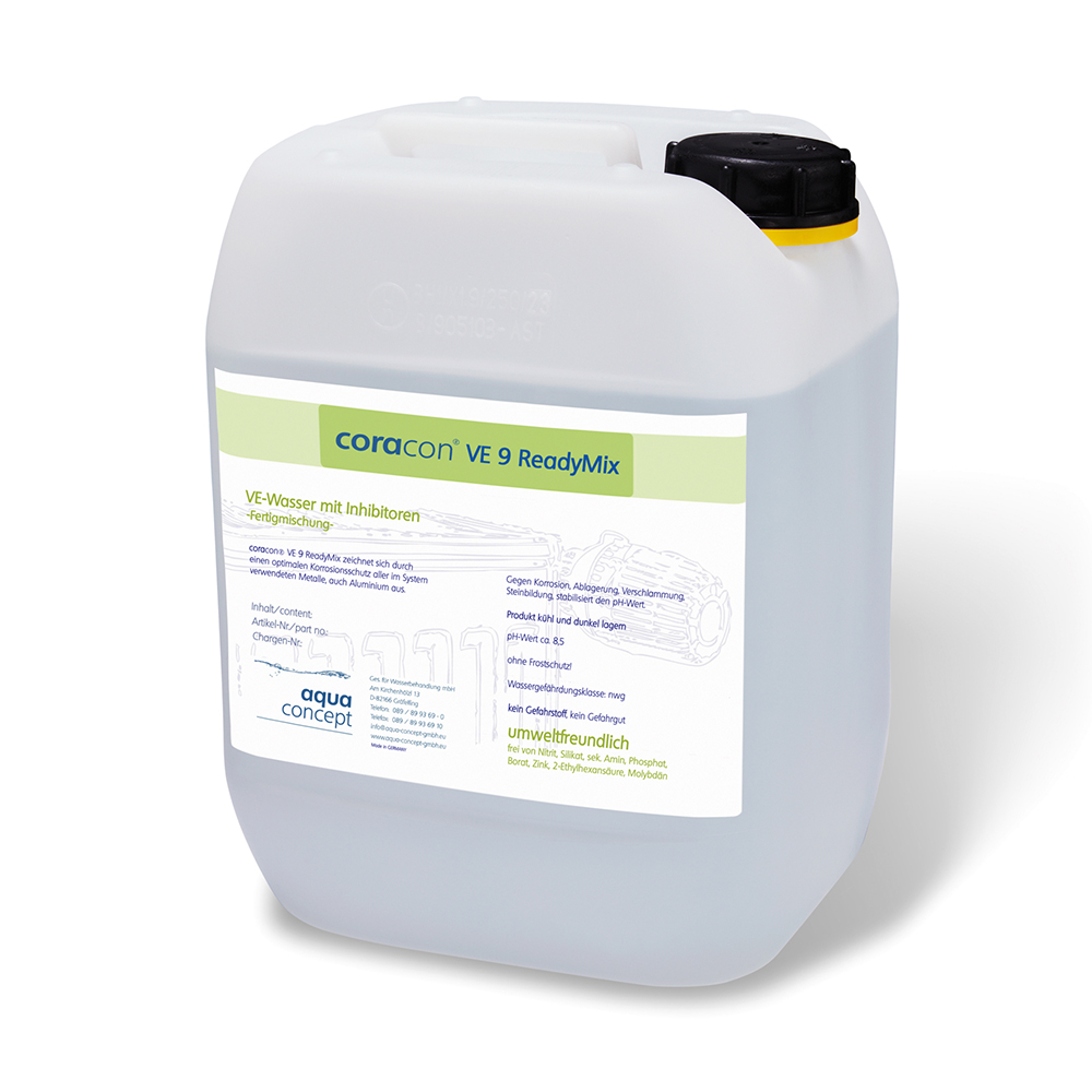 coracon® VE 9 ReadyMix – Gebrauchsfertiges Heizungswasser VE-Basis Korrosionsschutz VDI 2035 konform für salzarme Fahrweise