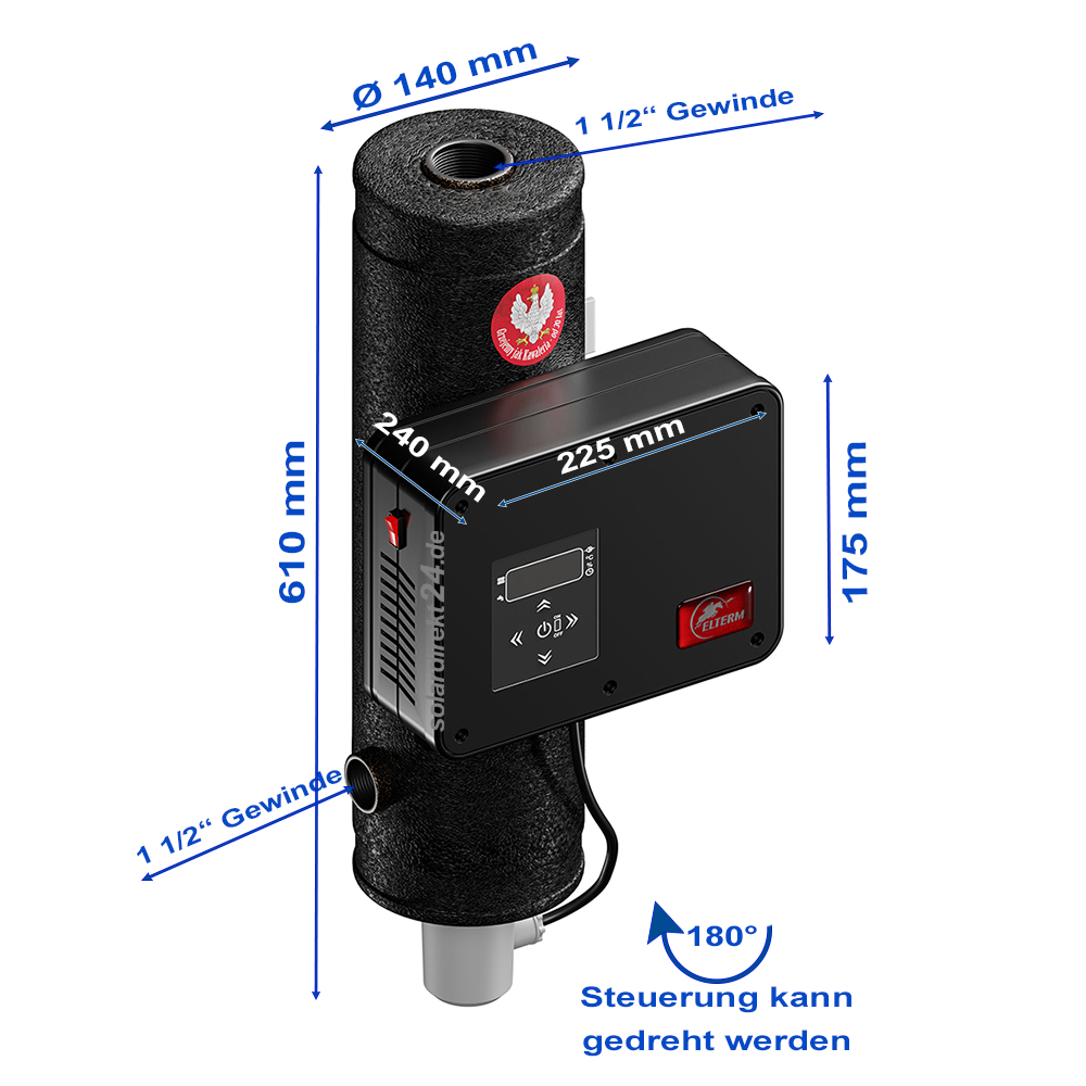 3kW Externer Heizstab Bosman PV Ready Heizpatrone Elektroheizung Zusatzheizer Heater