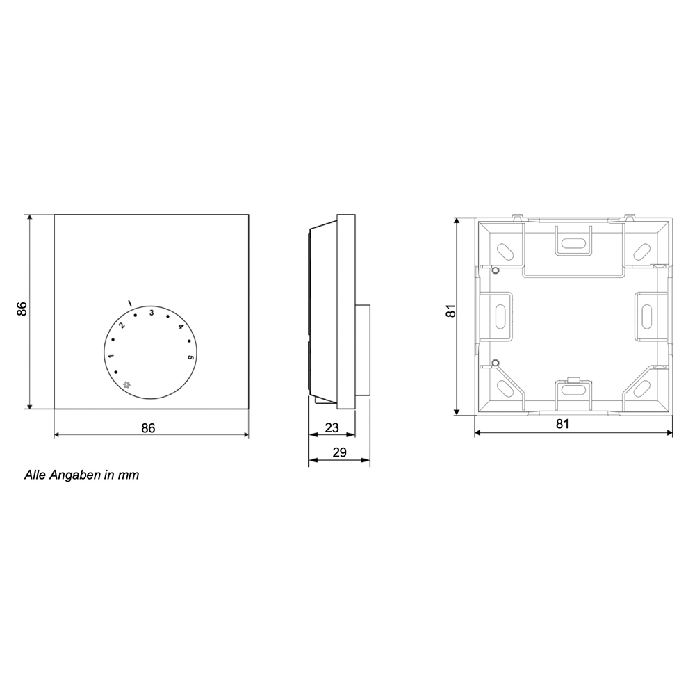 Alpha direct Analog HK 24V Raumtemperaturregler Raumthermostat Kühlen & Heizen