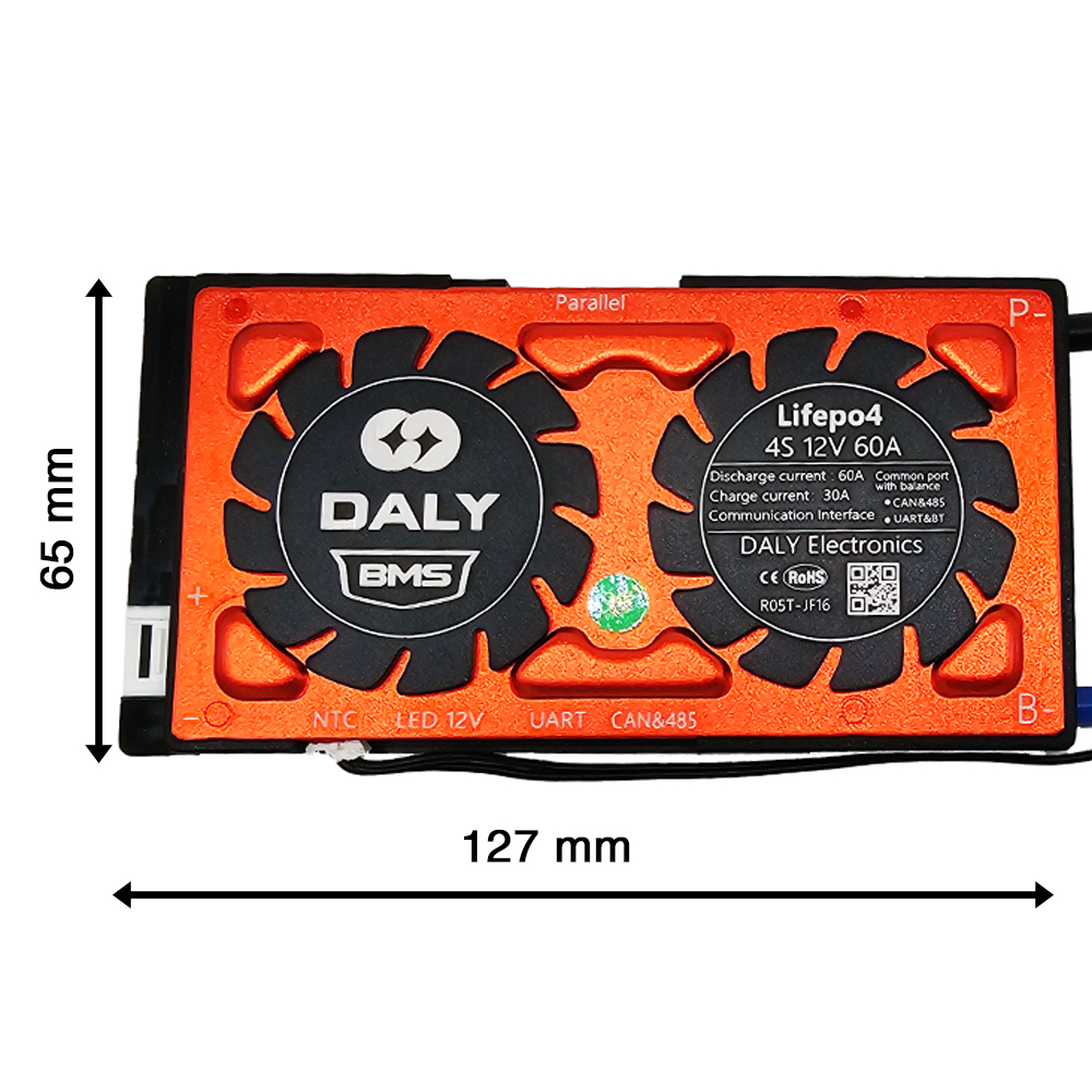 DALY Smart BMS LiFePO4 4S 12V 60A Battery Protection Board UART/RS485/CAN Balancing USB Bluetooth - 0% MwSt.