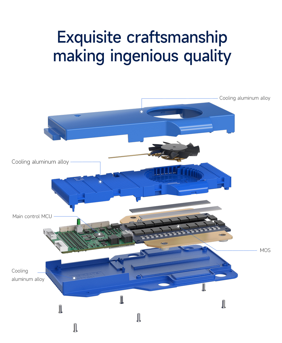 DALY Smart Active Balance BMS 150A 12V–24V 4S–8S – Integriertes Bluetooth, RS485/CAN - 0% MwSt.