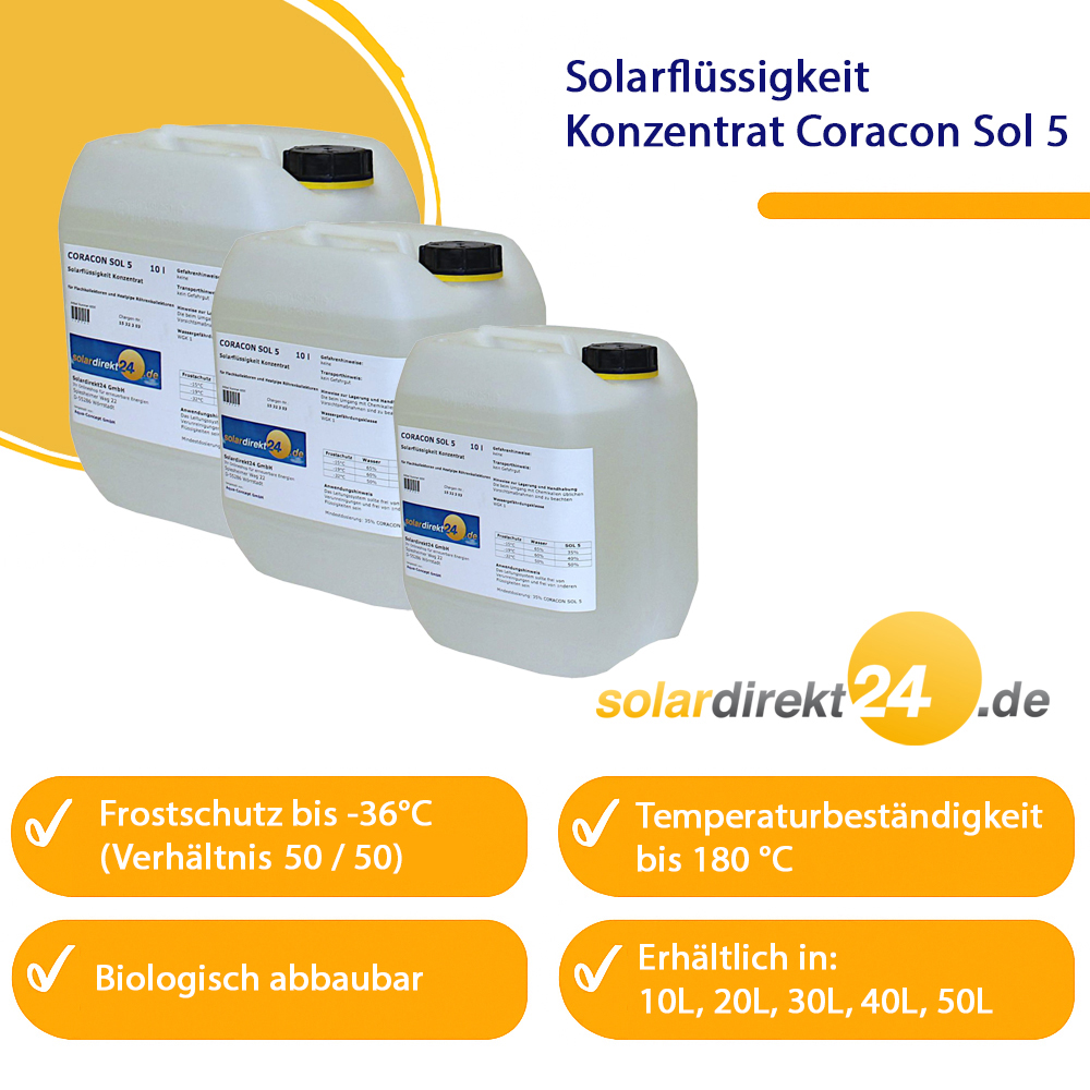 Coracon Sol 5 Solarflüssigkeit Konzentrat -36°C Solarliquid