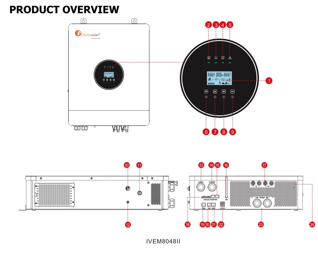 6KW Solar Wechselrichter 1phasig WIFI OFF-Grid für Inselanlagen Laderegler