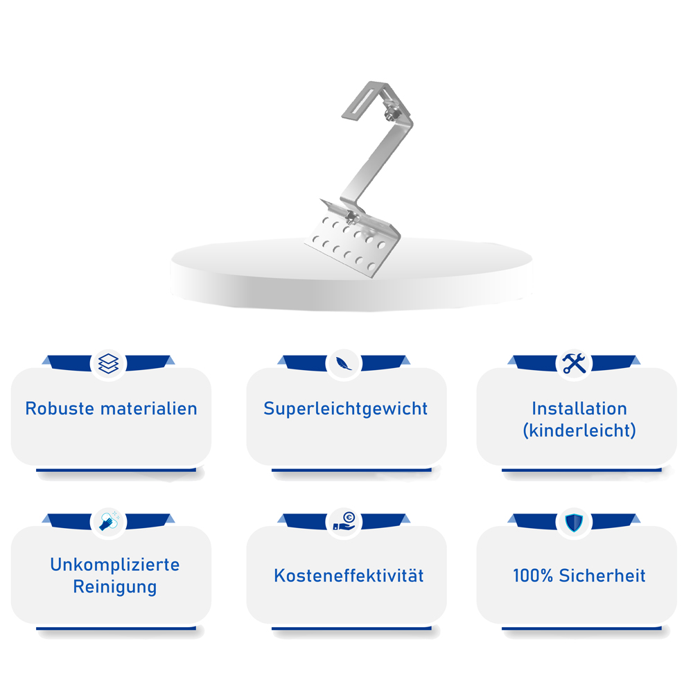 Solarhalterung für Flachdach oder Ziegeldach 2 Modul Balkonkraftwerk - 0% MwSt.