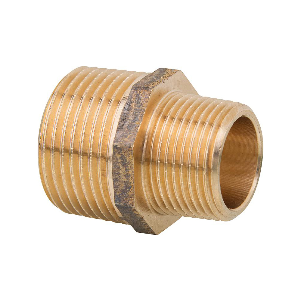 Rotguss Reduzierter Doppelnippel 3/4" x 1/2"