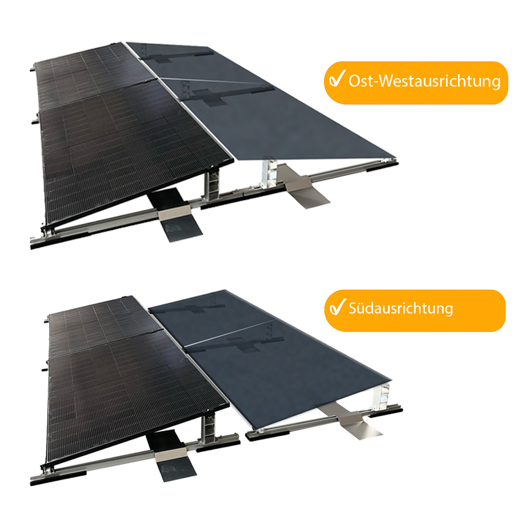 Solar Halterung Flachdach Ballast Montageset Dach Befestigung für 4 Solarmodule Solar Halterung Flachdach Ballast Montageset Dach Befestigung für 4 Solarmodule