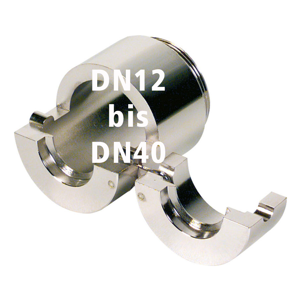 Klemmbacken DN12 - DN40 für Flansch-Schlagwerkzeug – Stahlbacken zur Bördelherstellung von Solar- & Edelstahlwellrohren – Zubehör für Profi-Schlagwerkzeug