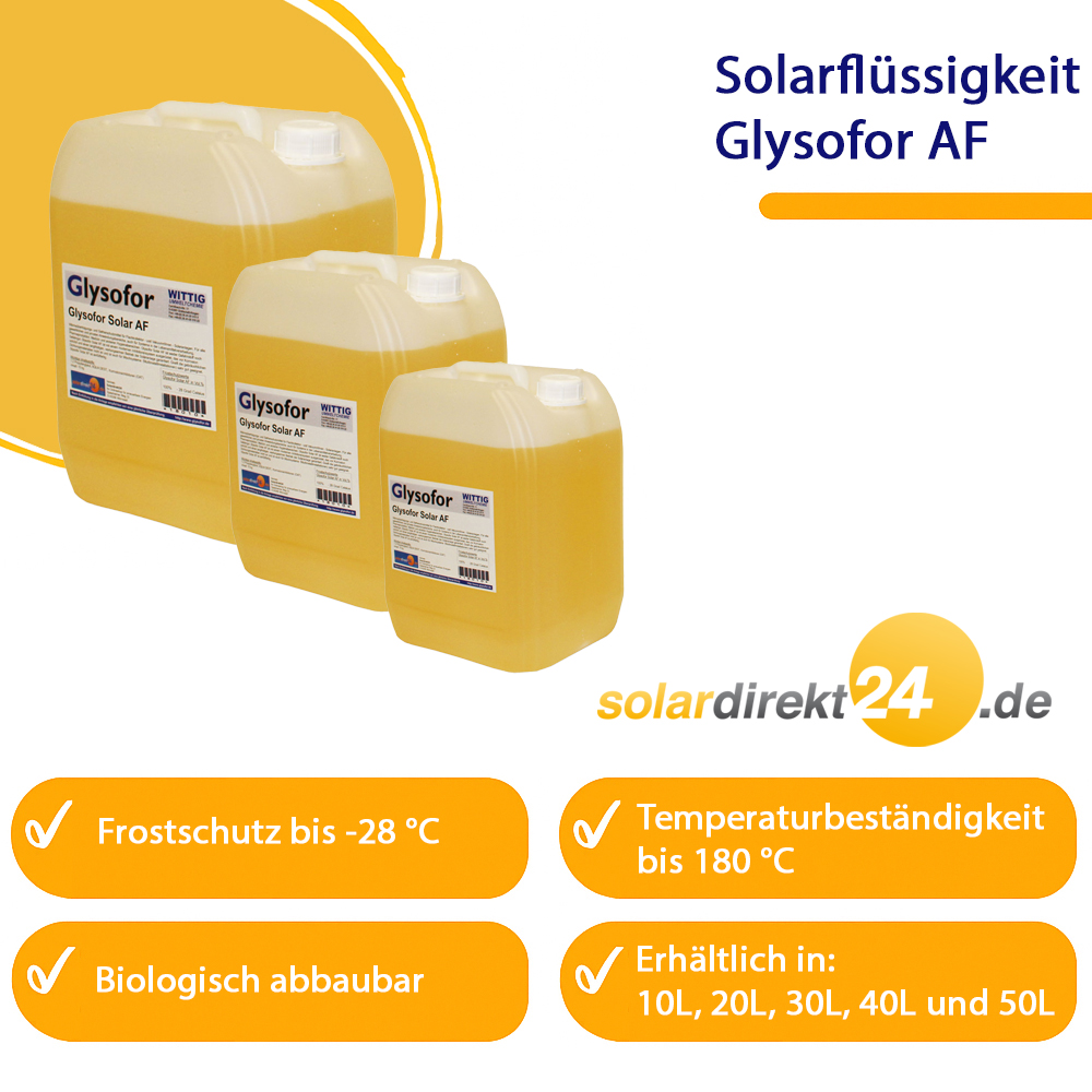 Solarflüssigkeit Glysofor AF -28°C Solarliquid Frostschutz Solaranlage
