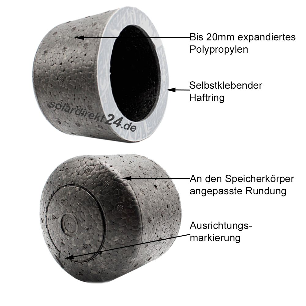 10er-Set Isolierkappen für Speicheranschlüsse 1/2 bis 2 Zoll Warmwasserspeicher Heizungsspeicher