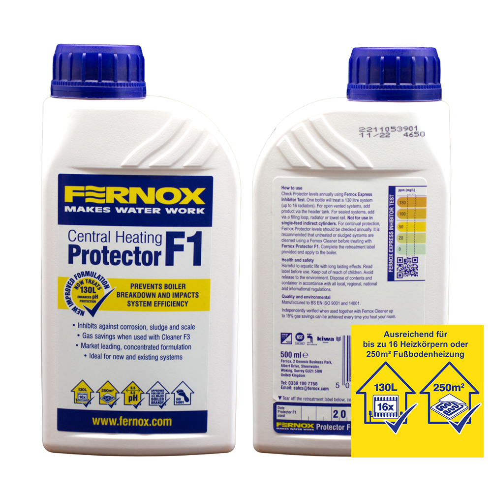 Fernox Protector F1 Konzentrat 500 ml Langzeit-Korrosionsschutz für Zentralheizungen