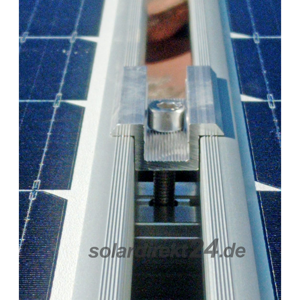 2er-Set Universal Mittelklemme für 30-50 mm Module schwarz Solar Photovoltaik 0% MwSt.