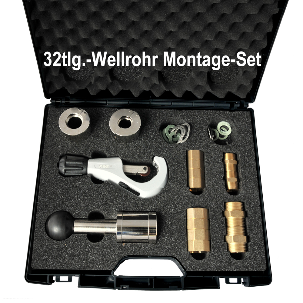 Koffer-02 32tlg. Wellrohr - Montage - Koffer DN16 + DN20 Wellrohre Solarrohre