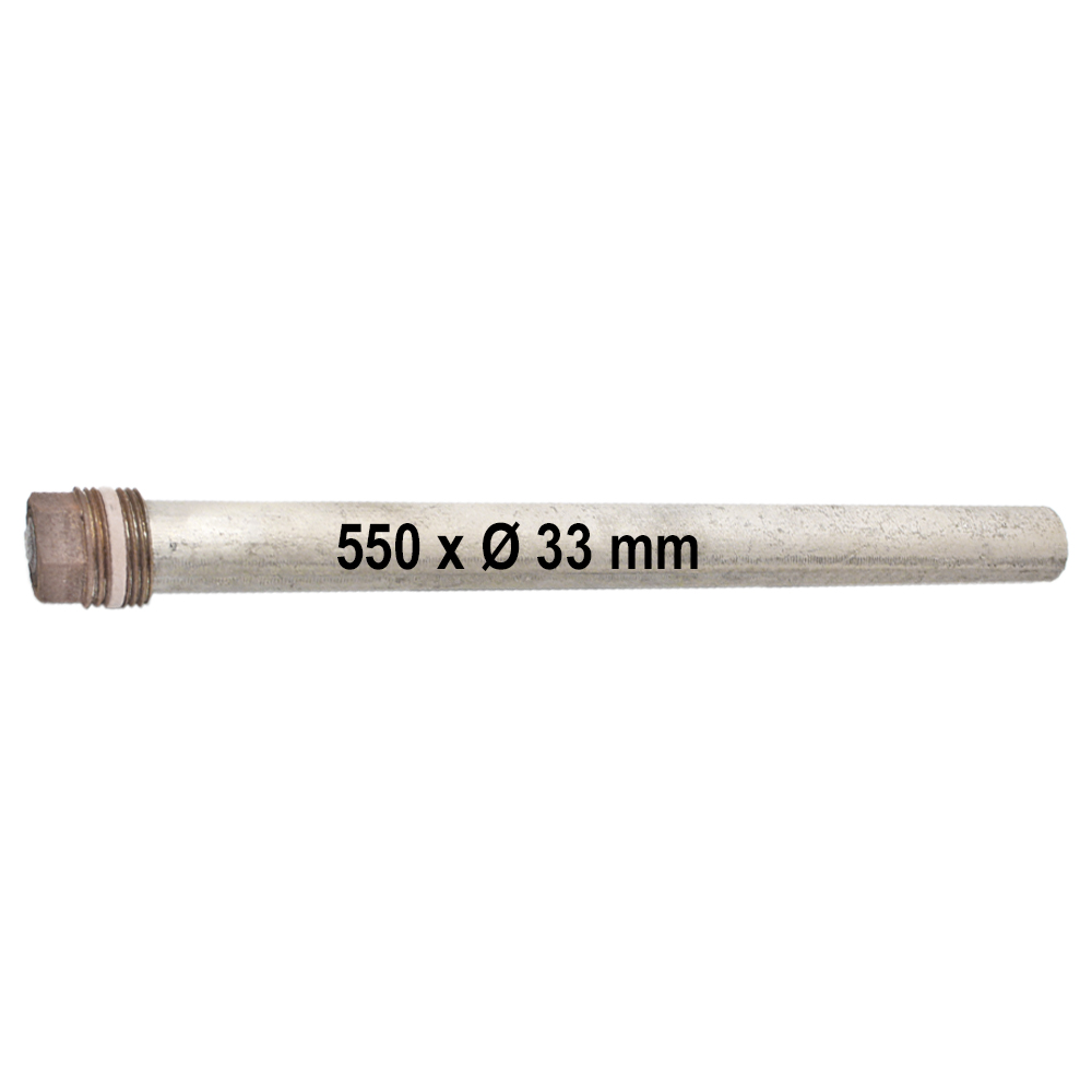 9009107-01 Magnesiumanode 550 x Ø33mm, DN32 1 ¼" Opferanode Schutzanode Verzehranode