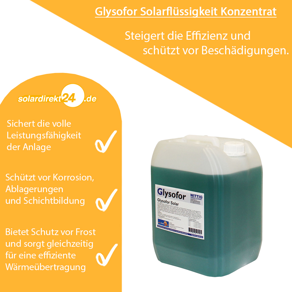 Glysofor Solar Solarflüssigkeit Konzentrat -32°C Frostschutz Solarfluid Solarfluid