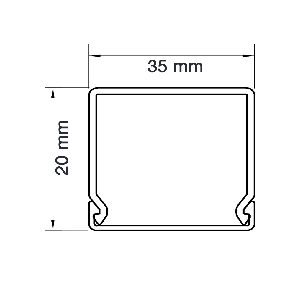 Kabelkanal Wandkanal Deckenkanal 35 x 20 x 2000 weiß