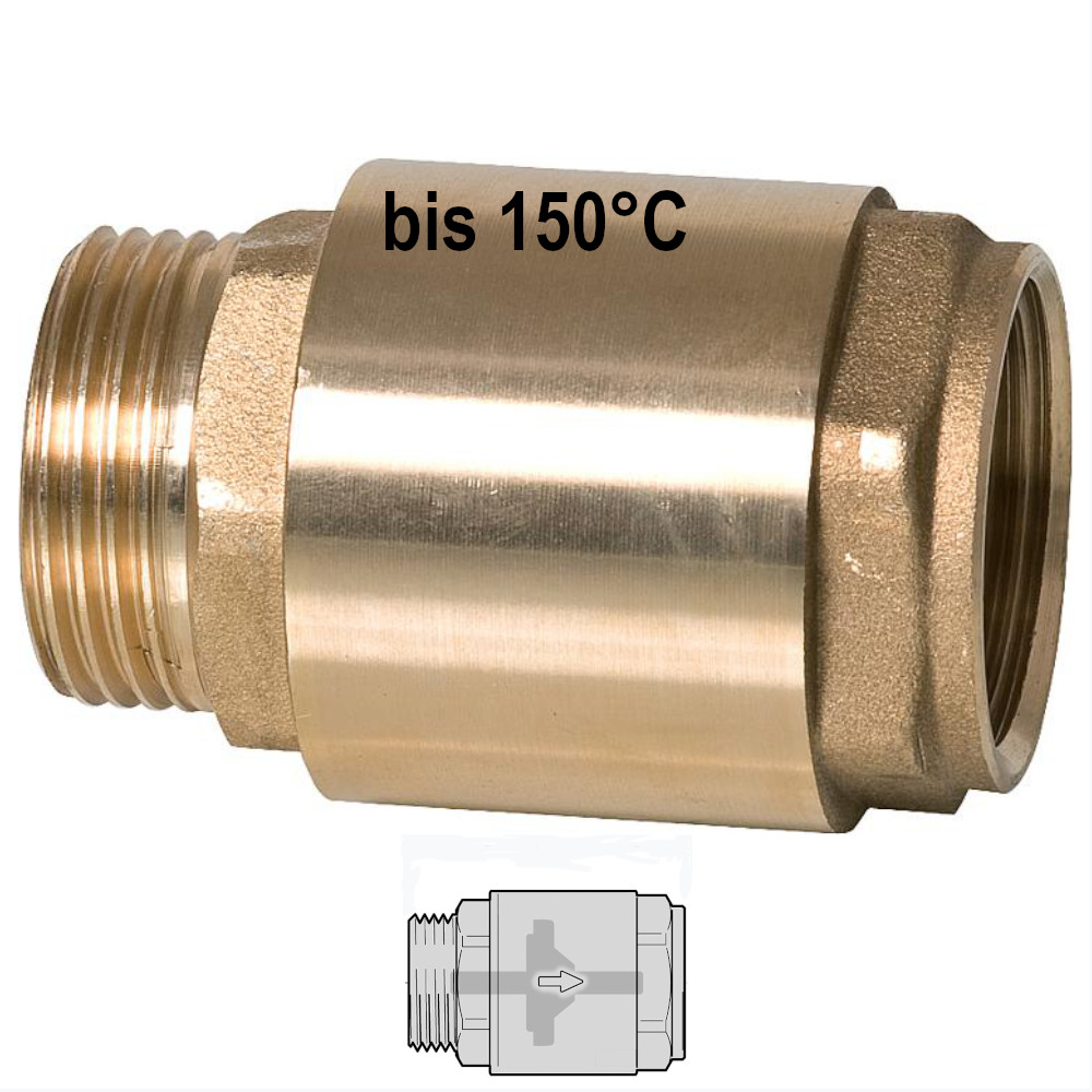 Solar Rückschlagventil AG zu IG bis 150°C 3/8" bis 1 1/4" Schwerkraftbremse